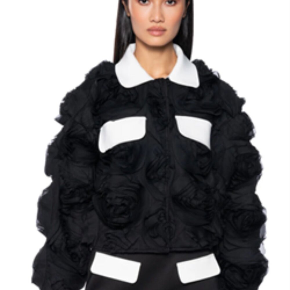 AKIRA - 3D FLORAL BOMBER SET - JACKET AND SKIRT